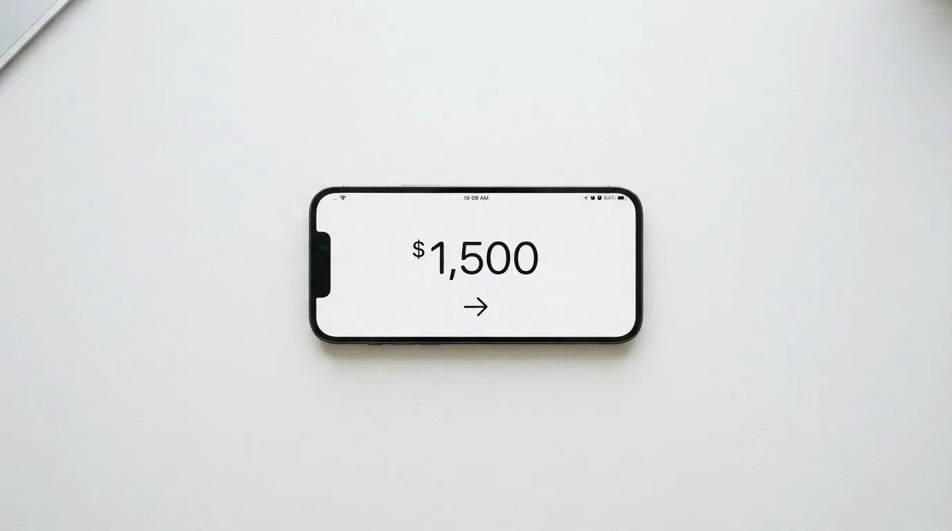 A phone showing a stablecoin transfer screen