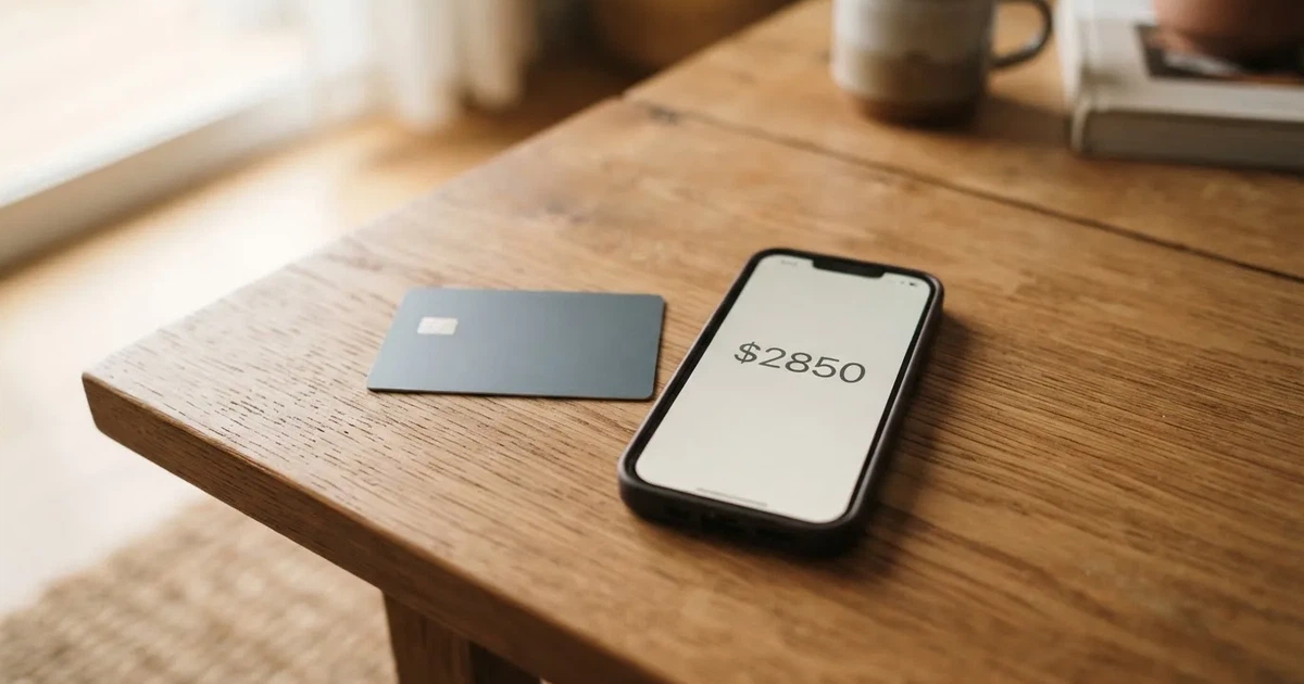 A payment card next to a phone with a crypto wallet app open
