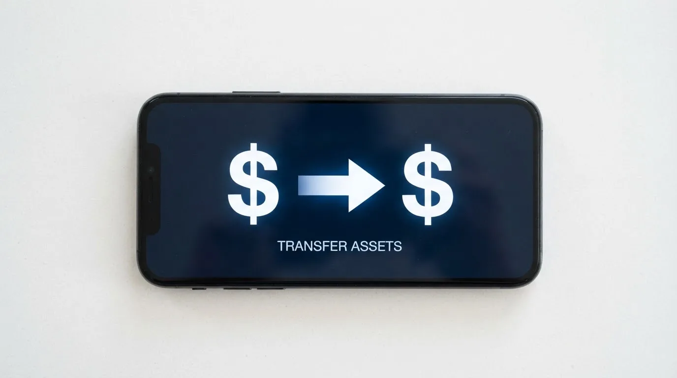 A phone showing a stablecoin transfer screen