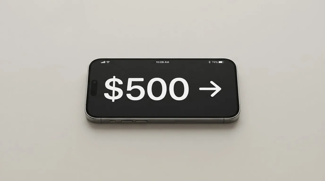 A phone showing a stablecoin transfer screen