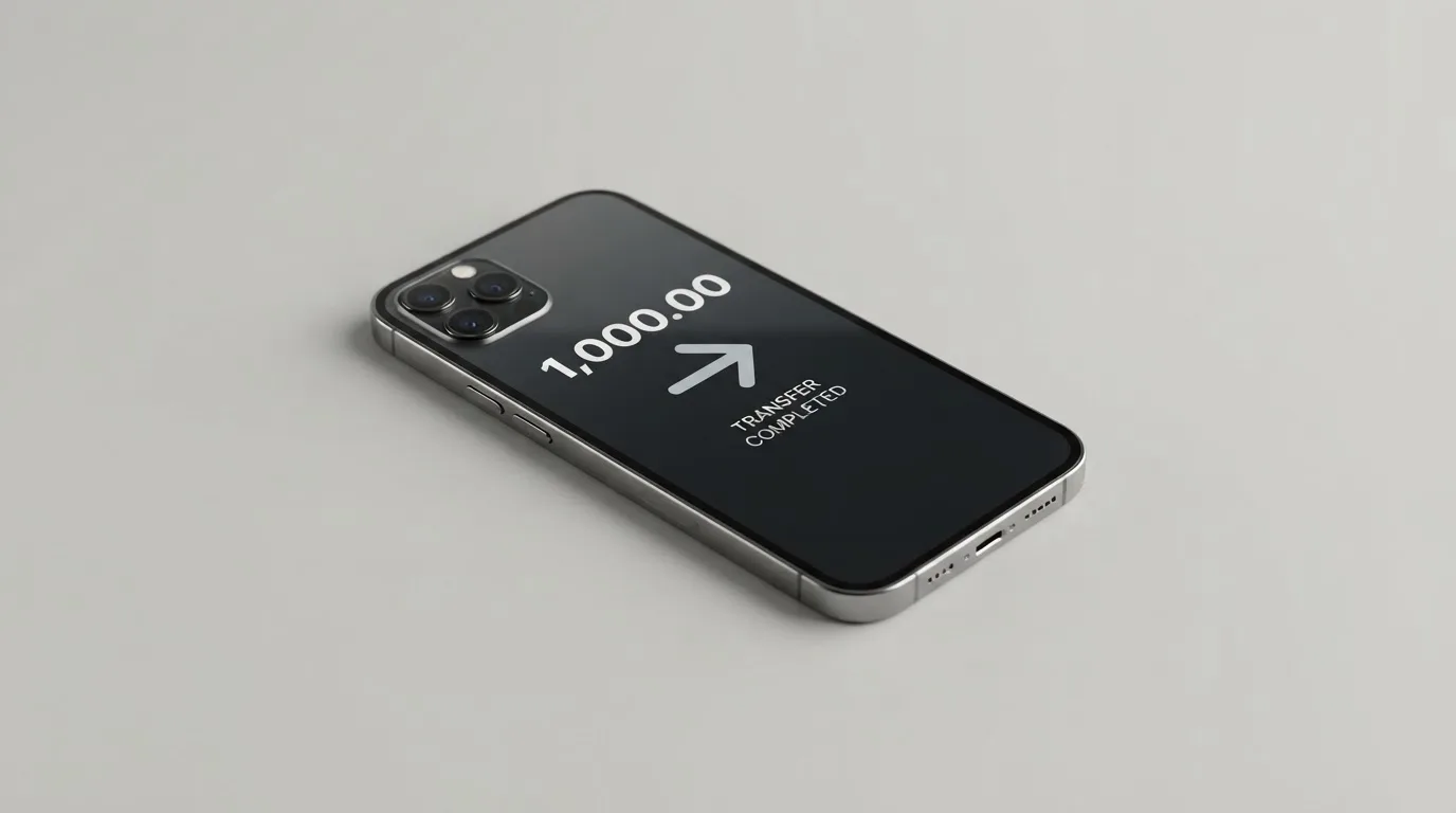 A phone showing a stablecoin transfer screen