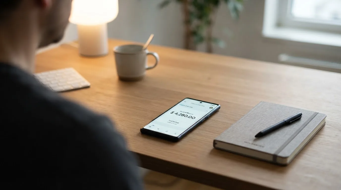 A phone showing a stablecoin transfer screen