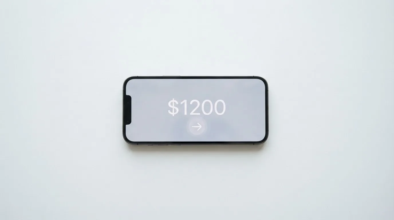 A phone showing a stablecoin transfer screen